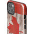 Canadian Flag Dark Wood iPhone 14 Plus Impact Case